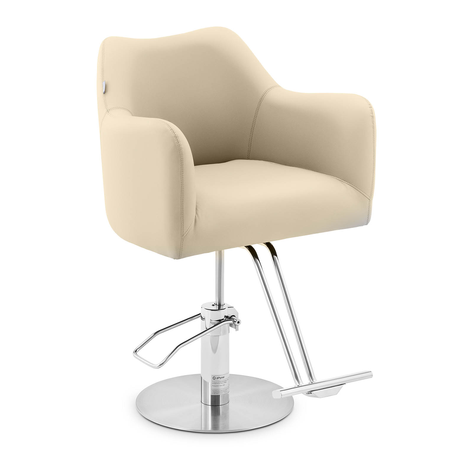 Friseurstuhl mit Fußstütze - 880 - 1030 mm - 200 kg - Beige, Silbern