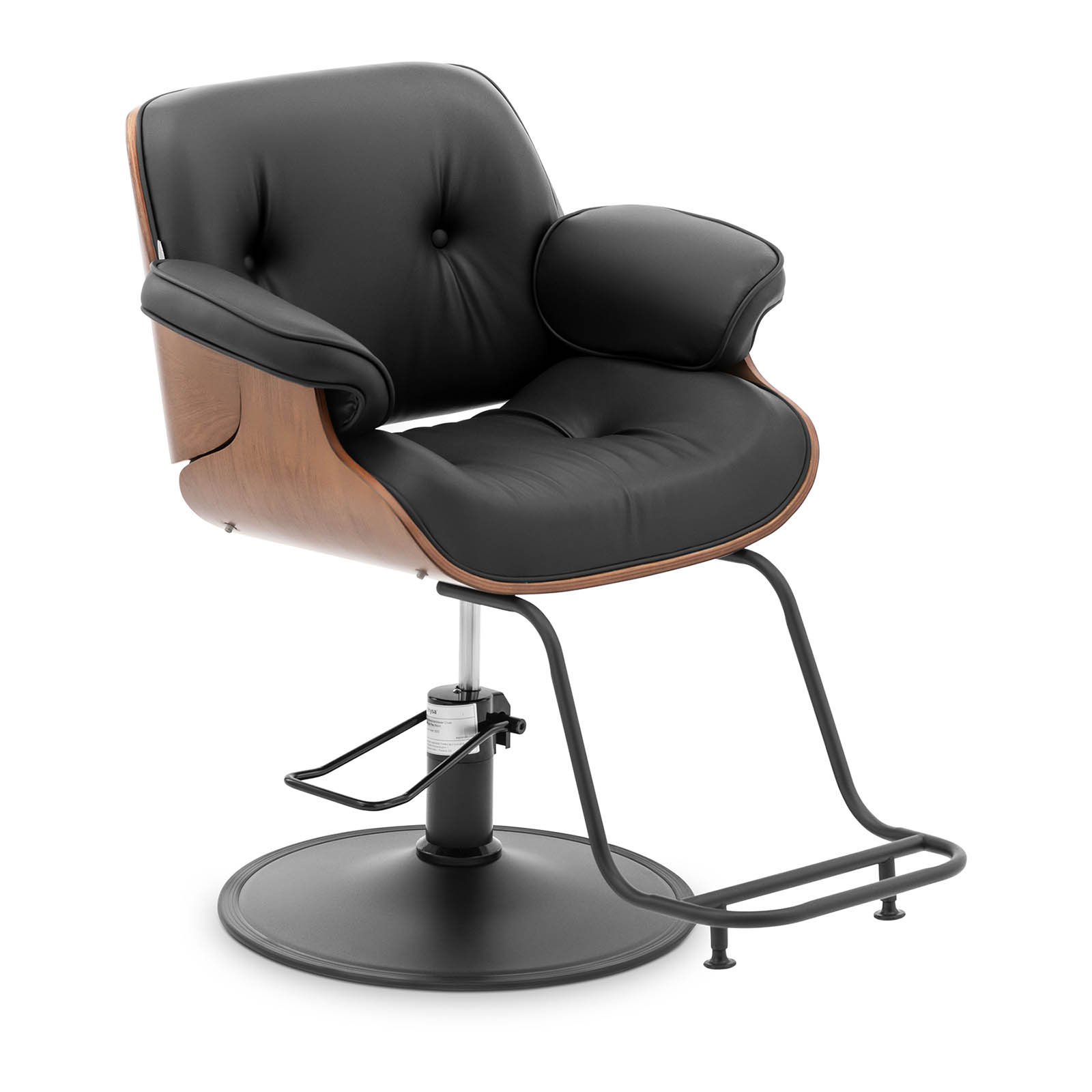 Friseurstuhl mit Fußstütze - 830 - 960 mm - 200 kg - Schwarz